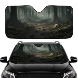 Paw Prints Wilderness Forest Path Ancient Trees Travel Essentials Car Sunshade