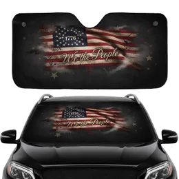 Distressed American Flag We the People 1776 - Car Interior Upgrade for Veterans Car Sunshade