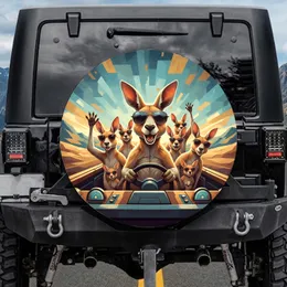 Joyful Kangaroos Driving Car Sunglasses - Sunny Road Trip Adventure Gift Spare Tire Cover