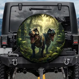 Tyrannosaurus Rex Dinosaurs Prehistoric Jungle Ruins - Adventure Lover Gift Spare Tire Cover