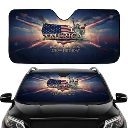 USA Map Statue Liberty Capitol 250th Anniversary Road Trip Gift for Veterans Car Sunshade