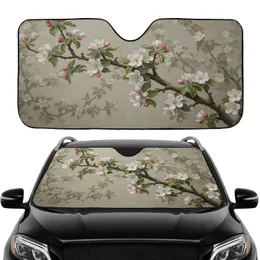 Gnarled Apple Blossoms Tree Branch Floral Scene - Commute Accessory Travel Essentials Car Sunshade