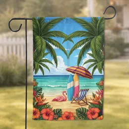 Tropical Surfboards Flamingo Beach Chairs - Home Decor Gift for Beach Lovers Garden Flag