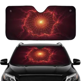 Luminous Molten Golden-Red Radiating Spiderweb - Car Interior Upgrade Accessory Car Sunshade