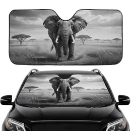 Majestic African Elephant Savanna Landscape - Wildlife Car Interior Upgrade Car Sunshade