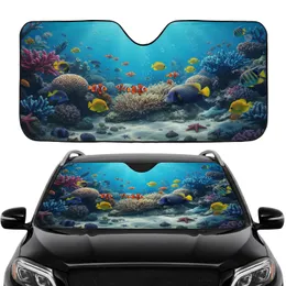 Clownfish Emperor Angelfish Tangs Coral Reef - Travel Essentials for Marine Life Lover Car Sunshade