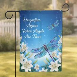 Dragonflies Angels Near White Lilies - Home Decor Gift for Nature Lovers Garden Flag