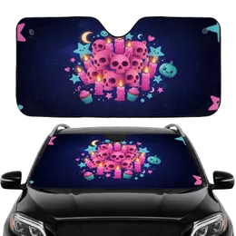 Pink Skulls Cat Ears Glowing Candles Stars Moons Cupcakes Pumpkin Orb Travel Essentials Car Sunshade