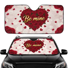 Rose Heart Be mine Text - Valentine's Day Commute Accessory For Her Car Sunshade