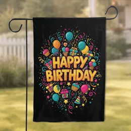 Happy Birthday Party Balloons Confetti - Birthday Celebration Gift Garden Flag