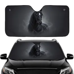 Majestic Black Horse Head Elegant Bridle - Car Interior Upgrade Commute Accessory Car Sunshade