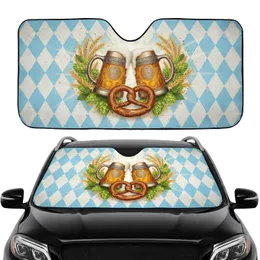 Bavarian Beer Steins Wheat Hops Pretzel - Car Interior Upgrade for Beer Lovers Car Sunshade