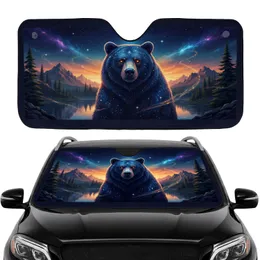 Majestic Bear Starry Twilight Landscape - Car Interior Upgrade Car Sunshade