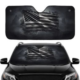 Dark Distressed American Flag Battlefield - Car Interior Upgrade for Veterans Car Sunshade