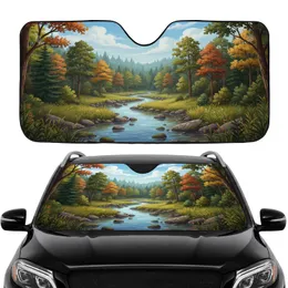 Winding Stream Forest Autumn Hues - Car Interior Upgrade Road Trip Gift Car Sunshade