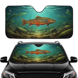 Brook Trout Vibrant Spotted Freshwater Riverbed - Car Interior Upgrade for Fishing Fan Car Sunshade