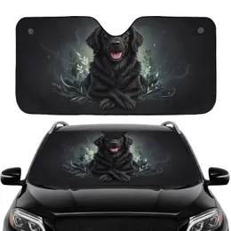 Black Dog, Expressive Brown Eyes, Crossed Paws - Car Interior Upgrade for Dog Lovers Car Sunshade