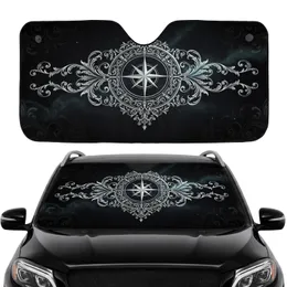 Baroque Filigree Scrollwork Compass Rose Wind Star - Car Interior Upgrade Car Sunshade