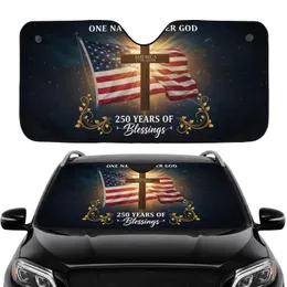 America 1776-2026 Cross American Flag - USA 250th Anniversary Car Interior Upgrade Car Sunshade