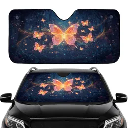 Orange Pink Yellow Butterflies Bokeh Light Cosmic Night Car Interior Upgrade Car Sunshade