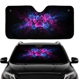 Glowing Cosmic Paw Prints Car Interior Upgrade for Pet Lovers Car Sunshade