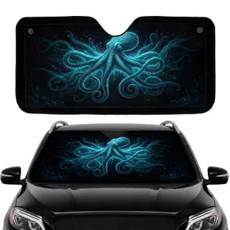 Majestic Ornate Bioluminescent Octopus Deep Sea Abyss - Car Interior Upgrade Car Sunshade