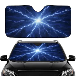 Symmetrical Electric Blue White Lightning Burst Plasma Arcs - Car Interior Upgrade Car Sunshade