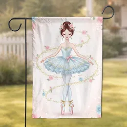 Ballerina Pink Rose Gold Glitter - Home Decor Gift Ballet Lover Garden Flag