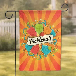Pickleball Banner Paddles Balls Sunburst - Home Decor Gift for Pickleball Lover Garden Flag