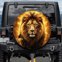 Regal Golden Stardust Lion Black Cat Lyotta - Wildlife Lover Vehicle Gift Spare Tire Cover