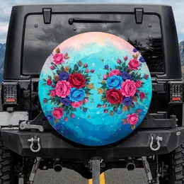 Lush Symmetrical Floral Bouquets Blooming Roses - Everyday Home Decor Gift Spare Tire Cover