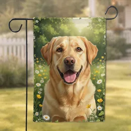 Yellow Labrador Retriever Dog Daisies Buttercups - Home Decor Gift for Dog Lovers Garden Flag