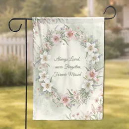 Lily Wreath 'Always Loved, Never Forgotten' - Remembrance Memorial Gift Garden Flag