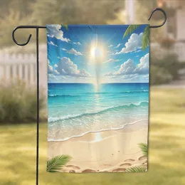 Vibrant Tropical Beach Ocean Sun Sand - Summer Home Decor Gift Garden Flag