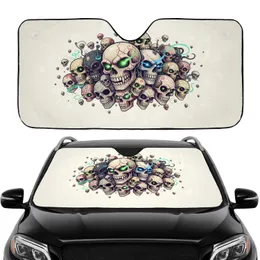 Skulls Alien Heads Ethereal Light Smoke - Car Interior Upgrade Car Sunshade