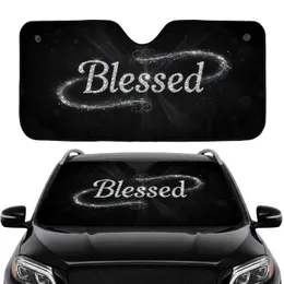 Blessed Crystal Diamonds Script Stardust - Car Interior Upgrade Road Trip Gift Car Sunshade