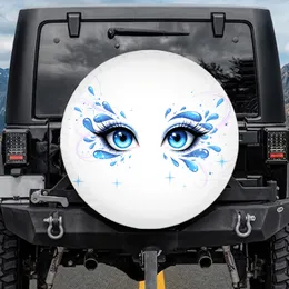 Luminous Anime Eyes Starburst Swirls - Unique Art Decor Gift for Anime Lover and Visual Art Fans Spare Tire Cover