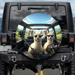 Alpacas Selfie Road Trip - Travel Essentials Gift for Alpaca Lover Spare Tire Cover