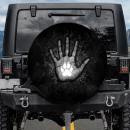 Handprint Animal Paw Print Rock Surfaces Fingerprint Ghosts - Nature Connection Gift Spare Tire Cover