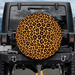 Golden Orange Chocolate Black Leopard Spot Wildlife Lover Gift for SUV & Truck Owners Spare Tire Cover
