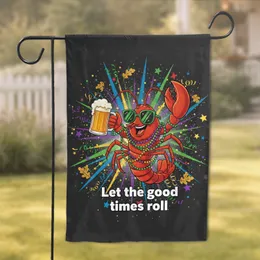 Lobster Mardi Gras Beer Mug - Let Good Times Roll Celebration Decor Garden Flag