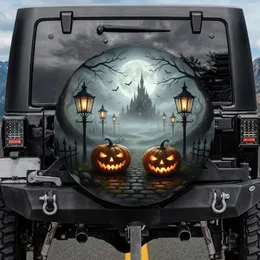 Jack-O'-Lantern Castle Bats Gothic Halloween Decor Gift Spare Tire Cover