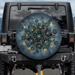 Alcohol Ink Flowers Butterfly Shapes - Home Decor Gift Spare Tire Cover