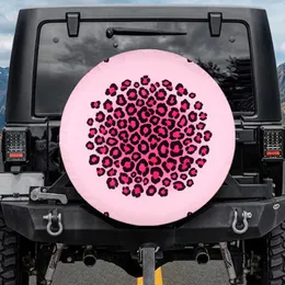 Hot Pink Black Leopard Spots High Fashion Accent Spare Tire Cover