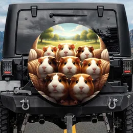 Seven Diverse Guinea Pigs Group Adventure Landscape - Animal Lover Gift Spare Tire Cover