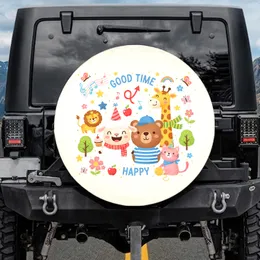 Sheep Bear Giraffe Lion Cat Party Hat Animals Good Time - Birthday Celebration Gift Spare Tire Cover
