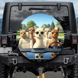 Five Alpacas Sunglasses Car Interior - Road Trip Companion Gift for Animal Lovers Spare Tire Cover