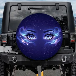 Blue Purple Anime Eyes Cosmic Starry Night - Home Decor Gift for Anime Lover Spare Tire Cover