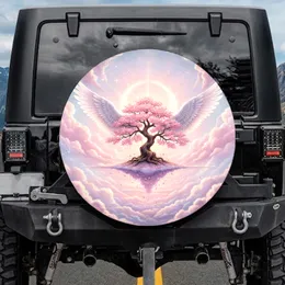 Cherry Blossom Angel Wings Celestial Moon Sky - Celestial Gift Spare Tire Cover