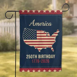 America 250th Birthday Map Flag 1776-2026 - Heritage Independence Day Commemoration Garden Flag